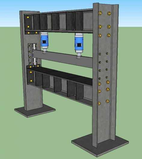 Critique my 52" press brake design - Page 2 - Pirate4x4.Com : 4x4 and Off-Road Forum Pliage Tole, Aksesoris Jeep, Sheet Metal Bender, Sheet Metal Tools, Welding Shop, Metal Fabrication Tools, Press Brake, Metal Bending Tools, Hydraulic Press