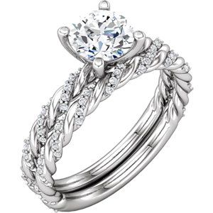 122673 14kt White 1/8 CTW Diamond Semi-mount Engagement Ring for 5.8mm Round Center Swirl Engagement Ring Set, Swirl Engagement Rings, Engagement Sets, Diamond Engagement Rings Vintage, Pave Engagement Ring, Vintage Diamond Rings, Diamond Bridal Sets, Beautiful Engagement Rings, Engagement Bands