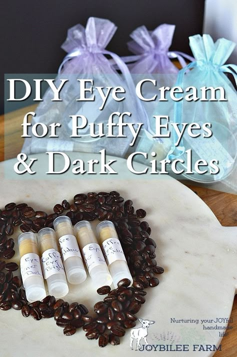 DIY Eye Cream for Puffy Eyes and Dark Circles | Joybilee® Farm | DIY | Herbs | Gardening | Creams For Dark Circles Eye, Coffee Eye Cream Diy, Diy Eye Depuffer, Diy Caffeine Eye Cream, Eye Cream For Puffy Eyes Bags Diy, Dark Circles Diy Remedies, Diy Tallow Eye Cream, Diy Under Eye Mask Reduce Dark Circles, Diy Puffy Eyes Remedy