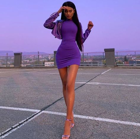 Purple mini dress  (っ◔◡◔)っ ♥ Follow on Pinterest for cute style inspo @katesstylediary ♥ Purple Mini Dress Outfit, Outfits Purple, Mini Dress Outfits, Black Dress Outfits, Purple Outfits, Purple Mini Dresses, Baddie Outfits, Purple Dress, Beyonce