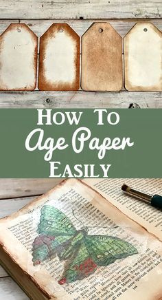 Aging Paper, Hantverk Diy, Old Book Crafts, Book Page Crafts, How To Age Paper, Graphics Fairy, Vintage Junk Journal, Handmade Journals, Mixed Media Projects