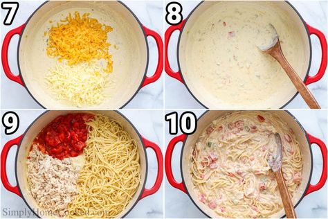 Easy Chicken Spaghetti Recipe, Shredded Pork Recipes, Creamy Casserole, Easy Chicken Spaghetti, Broccoli Salad With Cranberries, Chicken Stuffed Shells, Chicken Pasta Dishes, Chicken Spaghetti Recipes, Chicken Tetrazzini