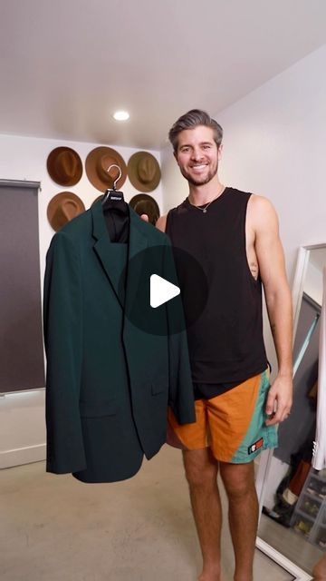 Parker York Smith on Instagram: "Green suit style Suit: @suitshopofficial Pants in look 3: @indochino #suits #suited #wedding #outfits #styletips" Indochino Green Suit, Hunter Green Mens Suit, Hunter Green Suits For Men Wedding, Forest Green Wedding Suit, Green Blazer Outfit Men, Dark Green Suit Men, Indochino Suit, Suit Without Tie, Black Pants Outfit Men