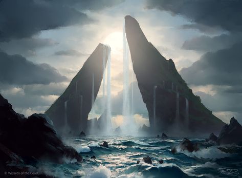 ArtStation - Mtg - Island City Concept, Mtg Art, Alien Planet, Landscape Background, Fantasy Images, Landscape Artwork, Fantasy Art Landscapes, Fantasy Concept Art, Wizards Of The Coast