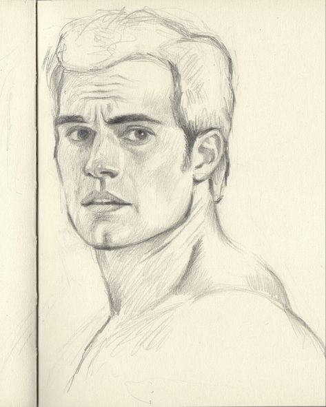 Henry Cavill sketch from from Batman versus Superman #henrycavill #batman&superman #manofsteel #superman Homelander Sketch, Henry Cavill Sketch, Superman Doodle, Henry Cavill Drawing, X Men Drawing, Realism Tips, Henry Cavill Art, Sketchbook And Pencil, Mix Watercolors