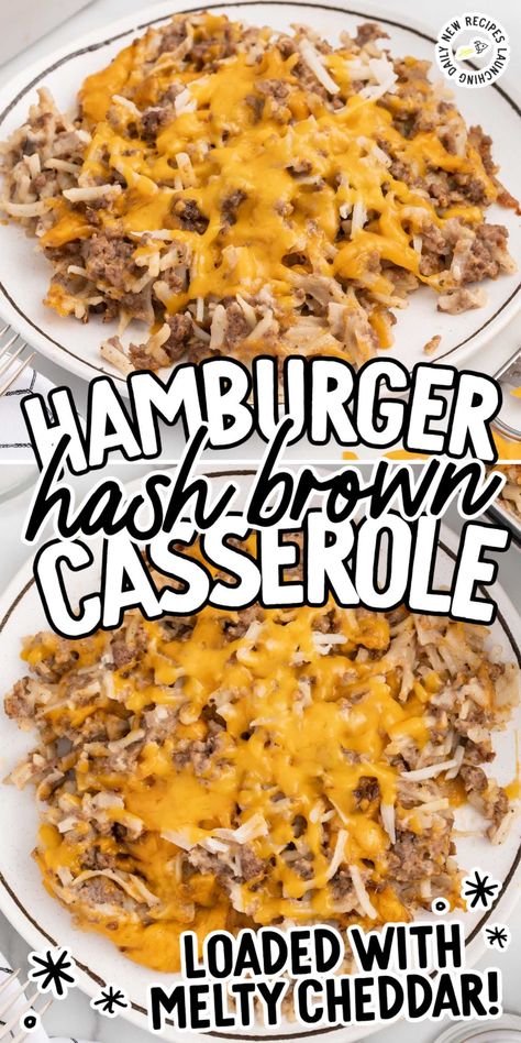 Hamburger hash brown casserole is a dish that combines lean ground beef, a creamy sauce, and crispy hash browns, all topped with melty cheddar cheese. Easy Dinner Recipes With Ground Beef And Hashbrowns, Hamburger Helper Cheesy Hashbrown, Homemade Cheesy Hashbrown Hamburger Helper, Ground Beef Hash Brown Casserole, Cheesy Hashbrown Hamburger Helper, Hash Brown Hamburger Casserole, Hamburger Hash Brown Casserole, Hamburger Hash, Hashbrown Casserole Recipe