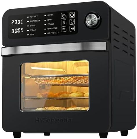 HYSapientia® 15L Large Air Fryers Oven With Rotisserie For Family Digital Knob 1700W 10 in 1 Airfryer Toaster Air Convection Mini Oven electric and grill, Double-layered Glass Door, Full Accessory Set Check more at https://uk.productsoffer.in/hysapientia-15l-large-air-fryers-oven-with-rotisserie-for-family-digital-knob-1700w-10-in-1-airfryer-toaster-air-convection-mini-oven-electric-and-grill-double-layered-glass-door-full-accessor/ Best Wine Coolers, Large Air Fryer, Rotisserie Grill, Pizza Fries, Best Chips, Mini Oven, Air Fryers, Ninja Foodi, Convection Oven