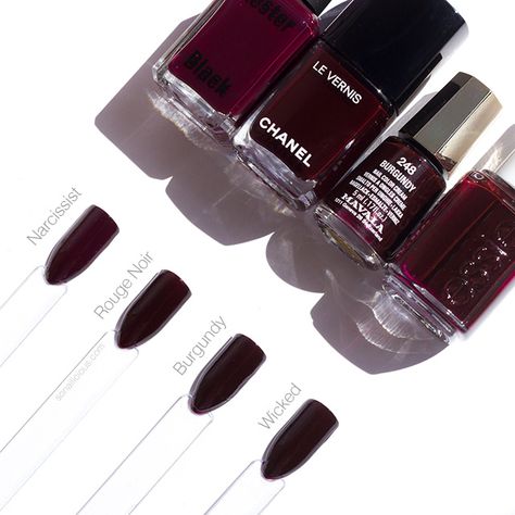 Chanel Dark Red Nail Polish, Chanel Rouge Noir Nail Polish, Chanel Vamp Nail Polish, Paulina Core, Vamp Nail Polish, Chanel Vamp, Pedicures Ideas, Dark Red Nail Polish, Dior Nail Polish