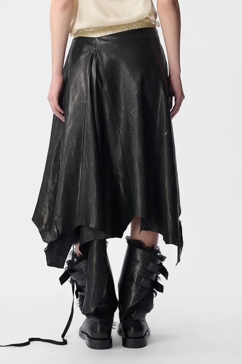 Women Ready To Wear – Page 3 – Ann Demeulemeester Midi Wrap Skirt, Ann Demeulemeester, Wrap Skirt, Asymmetric Hem, Leather Skirt, Ready To Wear, Fashion Inspo, In Italy, Skirt