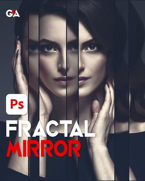 Fractal mirror effect [Video] | Graphic design tutorials photoshop, Photoshop tutorial typography, Photoshop tutorial photo editing #photoshop #backgroundtextures #digitalbackground #backgrounds #textures #woodtexture #graphicdesign Mirror Poster Design, Mirror Effect Photoshop, Flyer Graphic Design Inspiration, Photoshop Manupilation Design, Photoshop Mirror, Adobe Photoshop Photography, Photoshop Editing Tutorials, Photoshop Lessons, Photoshop Tuts