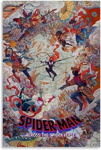 Amazon.com: PSJDBS Spider Movie Man Across The Spider-Verse Poster China Style Cool Poster Canvas 90s Wall Art Room Aesthetic Posters 12x18inch(30x45cm): Posters & Prints Across The Spider Verse Poster, Room Aesthetic Posters, 90s Wall Art, Spider Verse Poster, Art Room Aesthetic, Spiderman Wall Art, Spiderman Bedroom, Spiderman Poster, Vinyl Art Paint