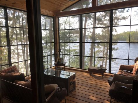 Lake House Living Room Decor, Lake House Living Room, Lake House Interior, Lake House Plans, Big Windows, Decor Home Living Room, Cabins In The Woods, House Inspiration, My Dream Home