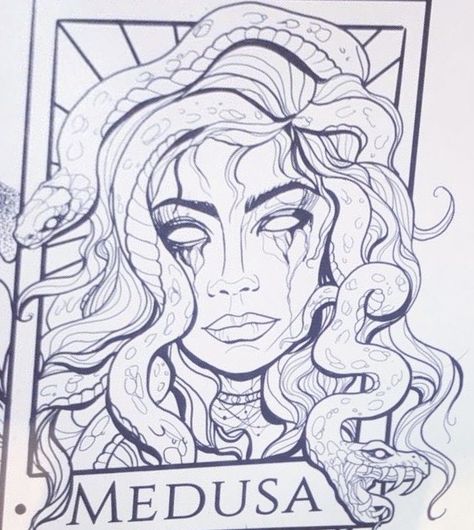 Medusa Tattoo Tarot Card, Aries Canvas Painting, Medusa Eyes Tattoo, Medusa Tarot Card Tattoo, Medusa Tarot Card, Medusa Tattoo Stencil, American Style Tattoo, Medusa Drawing, Tattoos Chest