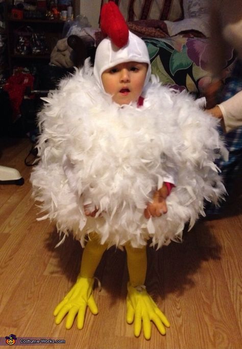 Rooster Halloween Costume, Infant Chicken Costume, Mother Hen Costume, Diy Baby Costumes Girl, Diy Baby Chicken Costume, Diy Chicken Costume Toddler, Diy Chicken Costume Kids, Chicken Family Costume, Chicken Trunk Or Treat