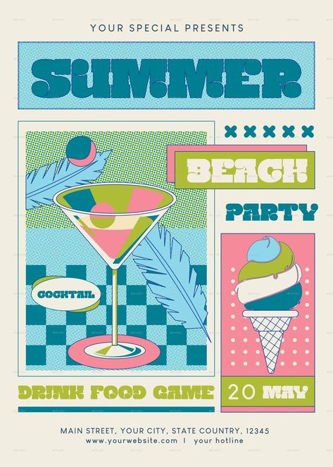 Summer Beach Party Flyer Boat Party Flyer Design, Summer Promotion Design, Queer Posters, Summer Festival Poster, Beach Party Poster, Festival Brochure, Beach Party Flyer, Summer Party Flyer, Digital Communication