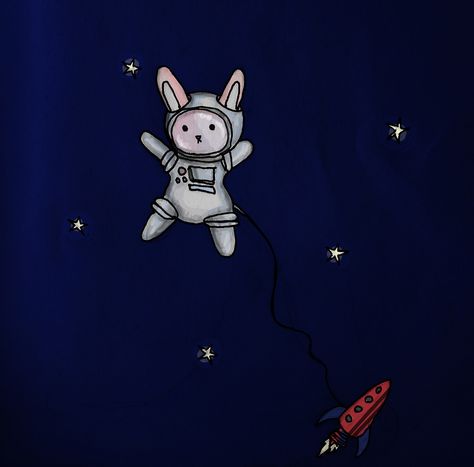 Space Rabbit is just hanging out in space, like Space Rabbits do sometimes.    Part of the 700 Bunnies group. Space Rabbit, Space Bunny, Bunny Rabbit Art, Space Bunnies, Rabbit Artwork, Rabbit Wallpaper, Rabbit Drawing, Space Animals, Bunny Drawing