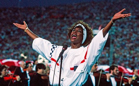 Super Bowl: Best national anthems since Whitney Houston | EW.com Cissy Houston, Star Spangled Banner, Oral History, Whitney Houston, Star Spangled, Girl Talk, National Anthem, Super Bowl, Houston