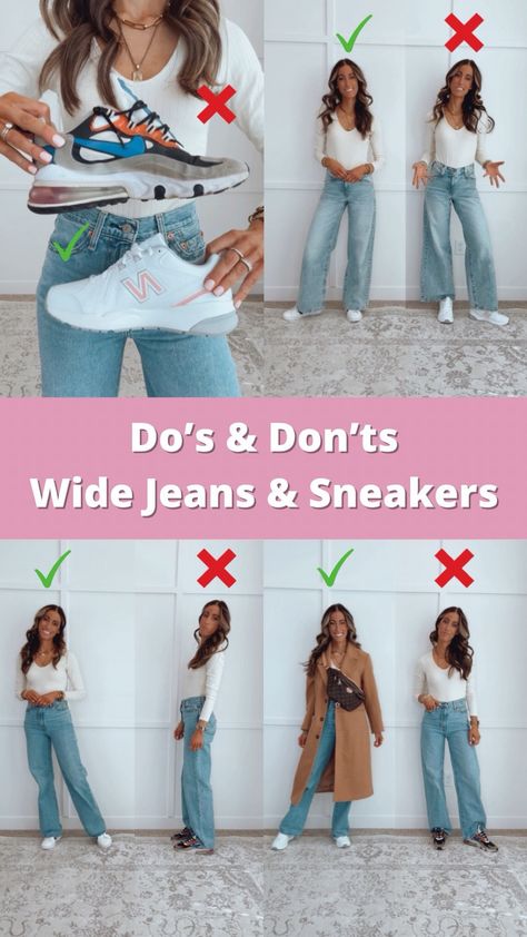 Baggy Wide Leg Jeans Outfit, Wide Leg Denim Pants Outfit, White Sneakers Outfit Winter, Wide Leg Jeans With Sneakers, Jeans Outfit Baggy, Wide Leg Jeans Outfit Summer, How To Style Wide Leg Jeans, Wide Leg Jeans Outfits, Jeans And Sneakers Outfit