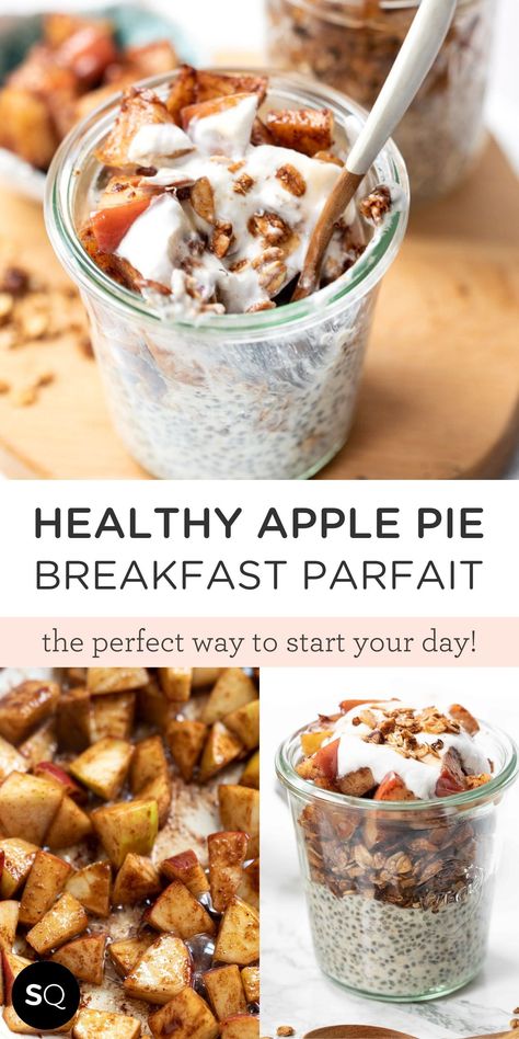 Apple Pie Breakfast, Breakfast Parfait Recipes, Breakfast Parfaits, Pie Breakfast, Healthy Parfait, Breakfast Parfait, Healthy Apple Pie, Creative Breakfast, Apple Breakfast