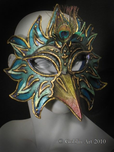 how to make masquerade masks from paper mache - Bing Images Bird Mask, Goblin Art, Mask Pictures, Mask Ideas, Bird Masks, Creation Art, Masquerade Masks, Venetian Masks, Acrylic Craft Paint