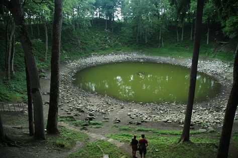 Kaali meteor crater pond, Saaremaa, Estonia. The lake, along with its eight sibling craters, are the result of a violent meteor impact to have occurred between 4,000 and 7,600 years ago. Holiday Drinks Christmas, Meteor Crater, Meteor Impact, Abraham Lake, Impact Crater, Crater Lake, Shizuoka, Simple Acrylic Paintings, Beginner Painting