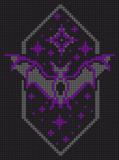 Alpha pattern #153819 variation #305787 | BraceletBook Large Pixel Art, Stardew Valley Alpha Pattern, Goth Grid Patterns, Spooky Minecraft, Bat Alpha Pattern, Batman Alpha Pattern, Goth Pixel Art, Halloween Alpha Pattern, Pokemon Alpha Pattern