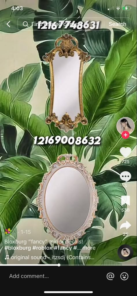 Fancy Mirror Decals Bloxburg, Victorian Layout Bloxburg, Vintage Mirror Decals Bloxburg, Bloxburg Curtains Codes, Bloxburg Castle Decal Codes, Bloxburg Castle Ideas Layout, Old Bloxburg Decals, Coquette Mirror Decals Bloxburg, Decal Mirror Bloxburg