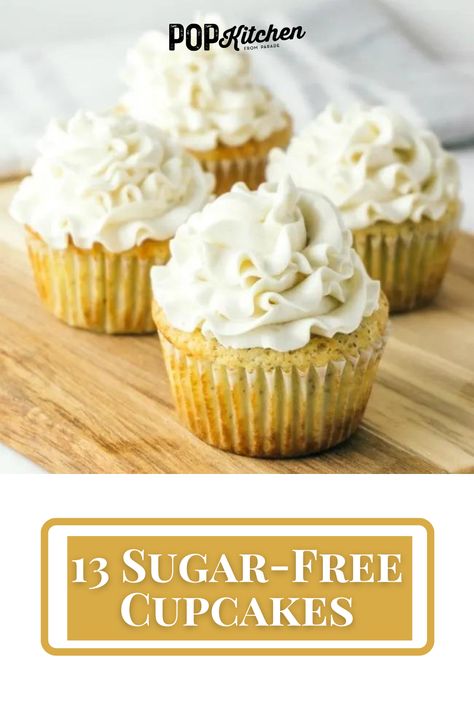 13 Sugar-Free Cupcakes So Good You Won't Miss the Carbs & Cals #sugarfree #cupcakes #lowcal #lowcarb #dessert https://parade.com/735523/lisamarcaurele-2/sugar-free-cupcakes-to-make-any-moment-more-special/ Morning Cookies, Sugar Free Vanilla Cupcakes, Sugar Free Cupcakes, Vanilla Bean Cupcakes, Keto Cupcakes, Fall Cupcakes, My Keto, Keto Cake, Keto Brownies