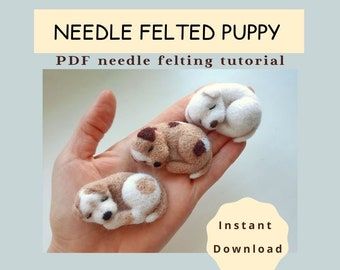 Beginner felting tutorial | Etsy Needle Felt Poodle, Easy Felting Projects, Needle Felting Tutorials Step By Step, Needle Felted Animals For Beginners, Easy Needle Felting Projects, Felting Projects For Beginners, Needle Felting Cute, Felt Needling, Needle Felting Diy Tutorials