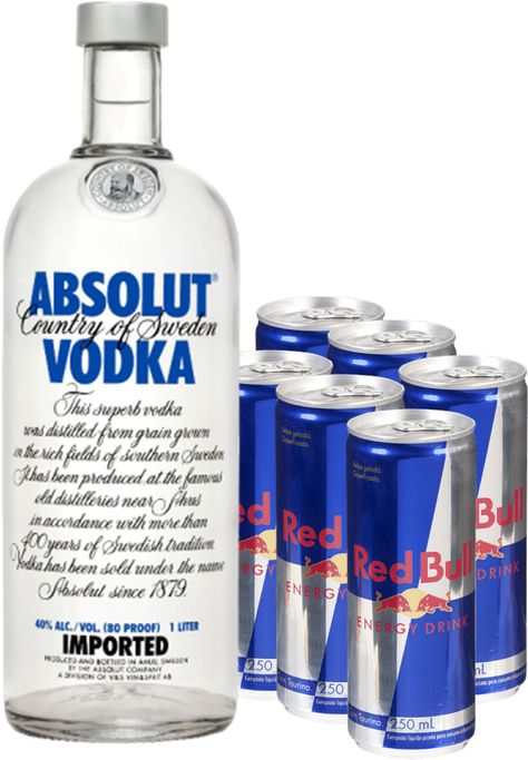 Vodka Redbull, Red Bull Drinks, Absolut Vodka, Energy Drinks, Red Bull, Vodka Bottle, Vodka, Drinks, Red