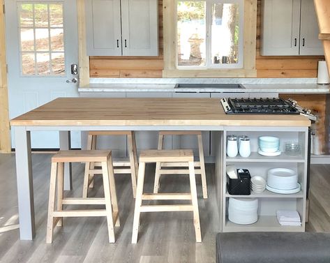 Diy Outdoor Kitchen Island On Wheels, Gathering Kitchen Island, Kitchen Island Plans Diy, Portable Kitchen Island With Seating, Diy Kitchen Island On Wheels, Kitchen Island Diy With Seating, Build Your Own Kitchen Island, Kitchen Islands With Supporting Beams, Gathering Island