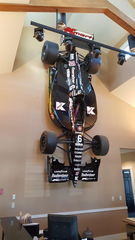 Car In House Interior, F1 Car On Wall, F1 Car In House, F1 Themed Room, Car In Living Room, Car Guy Room, F1 Experience, F1 Room, Car Pfp