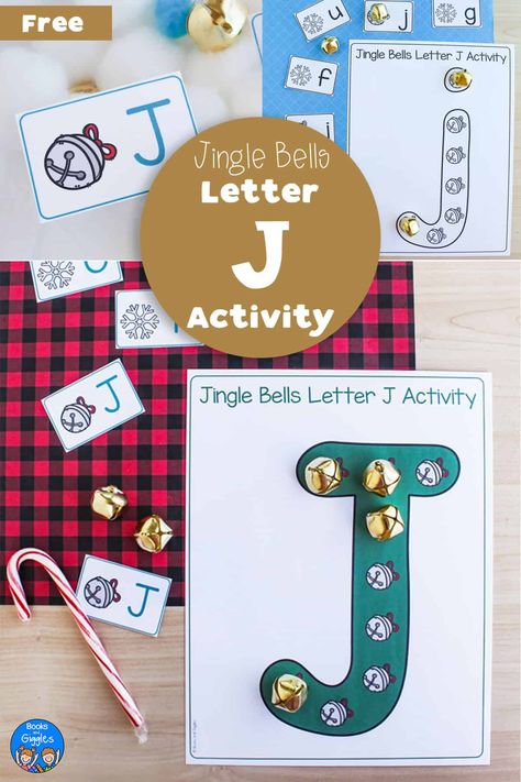 Preschool Jingle Bell Craft, Letter J Lesson Plans Preschool, Polar Express Preschool Activities, Polar Express Preschool, J Activities For Preschool, Letter J Activity, Letter J Preschool, Letter J Activities For Preschool, December Preschool Activities