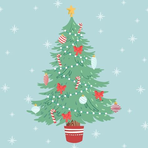 Christmas Tree Illustration Vector, Illustrated Christmas Tree, 2d Christmas Tree, Christmas Tree Vector, Christmas Tree Illustration, Christmas Packages, Flat Christmas Tree, Xmas Tree Toppers, Realistic Christmas Trees