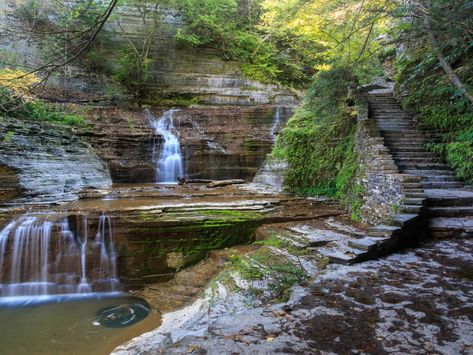 Top Finger Lakes Waterfalls – Go Finger Lakes New York State Parks, Buttermilk Falls, Watkins Glen State Park, Letchworth State Park, Glacier Lake, The Finger Lakes, Gorgeous Scenery, Small Waterfall, Green Lake