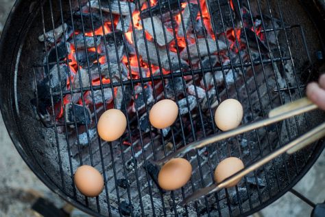 How to grill eggs? Just stand there, really. It only takes a few patient minutes and you'll have a smoky, hard-boiled egg to put on salad, toast, or to make the best deviled eggs ever. Smoked Eggs, Barbecue Recipes Grill, Vegetarian Grilling, Ways To Cook Eggs, Egg Grill, Cook Eggs, Best Deviled Eggs, Fresh Summer Salad, Over Easy Eggs