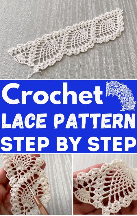 Crochet Lace Edging Pattern Free, Crochet Lace Pattern Free, Lace Crochet Tutorial, Crochet Lace Stitches, Filet Crochet Edging, Lace Crochet Patterns, Blanket Borders, Crochet Edging Tutorial, Lace Tutorial