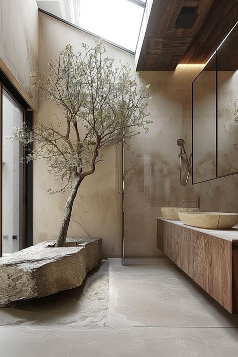 Wabi Sabi House: Embracing the Flaws - Quiet Minimal Japanese Wabi Sabi Interior, Modern Wabi Sabi Interiors, Wabi Sabi Bathroom, Wabi Sabi House, Modern Wabi Sabi, Wabi Sabi Interior, Living Room Loft, Small Space Gardening, Forest House