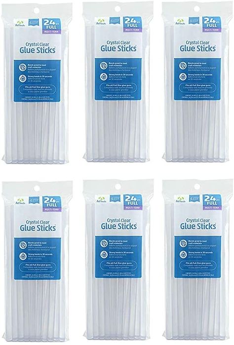 Ad-Tech W220-11ZIP24-CASE Hot Glue Sticks, 144 pcs or 6 bags, Full Size, Clear #craftsupplies Book Binding Glue, Hot Glue Sticks, Pretty School Supplies, Clear Glue, Pin Up Outfits, Paper Lace, Plastic Wood, Cute School Supplies, Glue Sticks