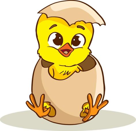 Cute little cartoon chick hatched from an egg isolated on a white background Eggs Image, Egg Game, Color Clipart, Disney Princess Colors, Disney Princess Coloring Pages, Cartoon Chicken, Hatching Eggs, Baby Chickens, Princess Coloring Pages