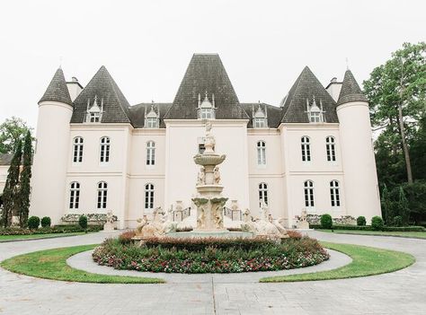 Chateau Nouvelle | Reception Venues - The Knot Chateau Nouvelle Houston, Wrought Iron Glass Door, Chateau House, Outdoor Cocktail, Wedding Venue Houston, Indoor Ceremony, Royal Garden, 2024 Wedding, Bridal Suite