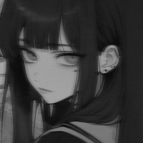 Trippy Aesthetic, Aesthetic Profile Picture Cartoon Soft, Anime Goth, Being Abandoned, Anime Photo Profile Dark, Grunge Pictures, Sleepy Girl, Aesthetic Profile, Anime Black Hair