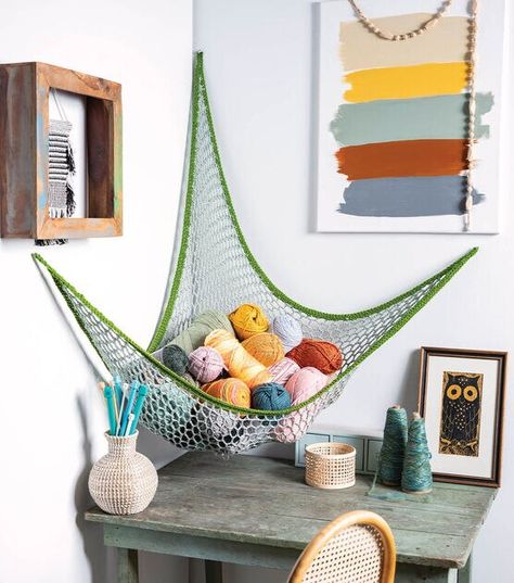 How To Make Yarn Storage Hammock Online | JOANN Crochet Storage Hammock Free Pattern, Storage Hammock Crochet, Crochet Net For Yarn, Crochet Yarn Holder Pattern, Stuffed Animal Net Crochet Pattern, Crochet Yarn Hammock Pattern Free, Crochet Storage Hammock, Crochet Toy Hammock Pattern Free, Crochet Hammock Pattern Free