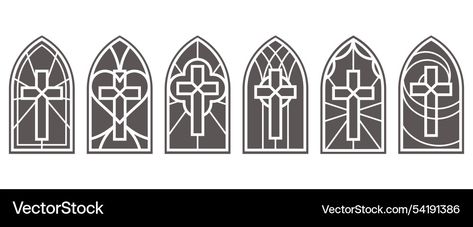 Gothic Catholic, Stained Glass Gothic, Vector Architecture, Castle Interior, Interior Elements, Castles Interior, Church Windows, Cathedral Church, Crafty Ideas