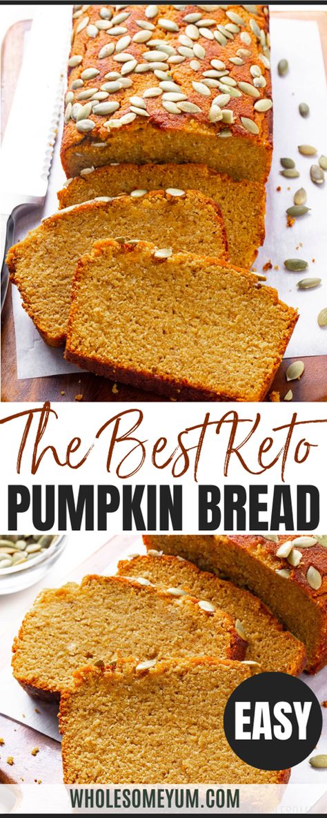 Almond Flour Keto Pumpkin Bread Cheesecake Pumpkin Pie, Keto Pumpkin Bread, Low Carb Pumpkin Recipes, Cheesecake Pumpkin, Bread Pumpkin, Pan Sin Gluten, Keto Pumpkin, Keto Baking, Low Carb Chicken Recipes