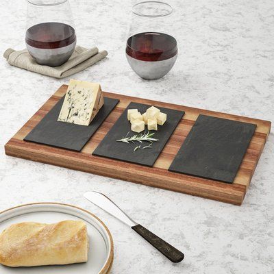 Mint Pantry Jace Acacia Triple Slate Cheese Board Hand Cleaning, Slate Cheese Board, Slate Board, Charcuterie Spread, Cake Stand Set, Clay Diy Projects, Keramik Design, Wood Working For Beginners, Clean Hands