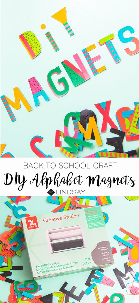 DIY Alphabet Magnets for your Toddler - seeLINDSAY Diy Magnetic Letters, Cricut Magnet Projects, Alphabet Magnets, Paper Folding Crafts, Vinyl Magnets, Quick And Easy Crafts, Back To School Crafts, Family Ideas, Easy Craft Projects