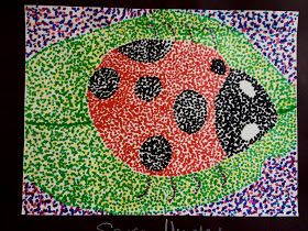 ART with Mrs. Garrett!: 6th Grade Pointillism Animals Pointilism Art Ideas, Pointilism Art, Pointalism Art, Classe D'art, 8th Grade Art, Middle School Art Projects, Stippling Art, 6th Grade Art, 5th Grade Art