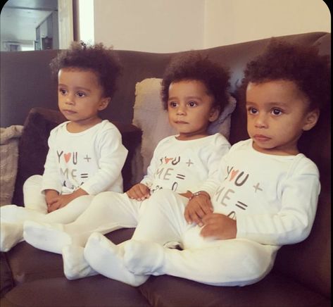 Biracial Triplets, Twin Names Black, Black Triplets, Triplet Boys, Overprotective Brother, Gang Leader, Multiples Baby, Triplet Babies, Black Baby Boys