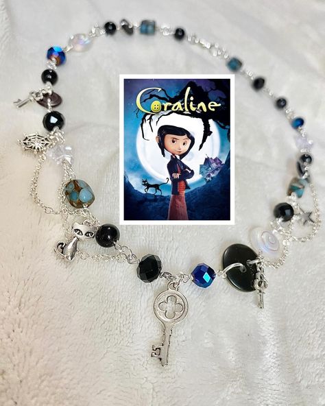 Cottagecore Necklace, Coraline Movie, Necklaces Handmade, Fairy Aesthetic, Clear Beads, Diy Fairy, Dark Fairy, Inspired Necklace, Precious Jewels